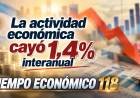 LA ACTIVIDAD ECONÓMICA CAYÓ 1,4% INTERANUAL