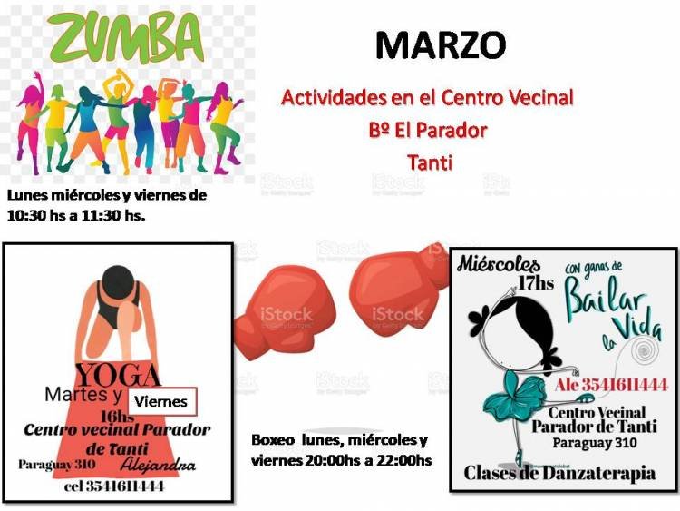 ACTIVIDADES DE MARZO EN EL CENTRO VECINAL EL PARADOR