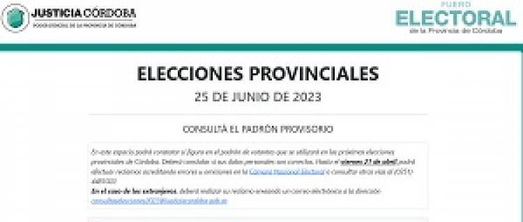 PADRONES PROVISORIOS PARA VOTAR